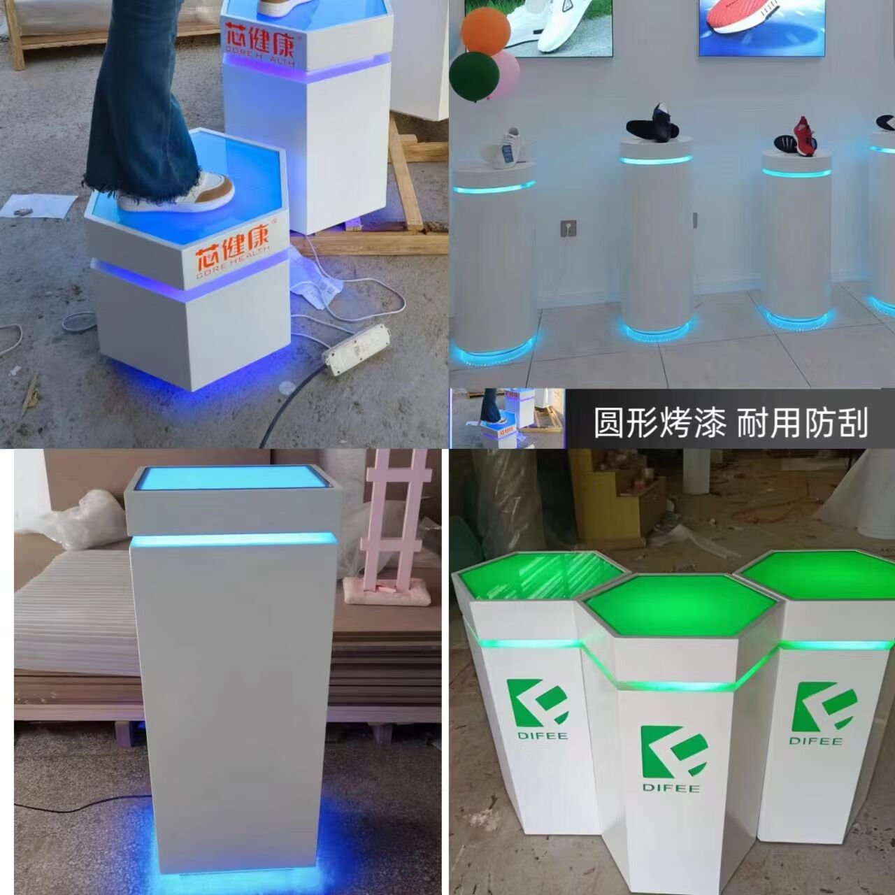 精工細(xì)節(jié)下的璀璨風(fēng)采 現(xiàn)貨精品烤漆方形發(fā)光展示臺(tái)，凈水器與抖音神器的展示佳選